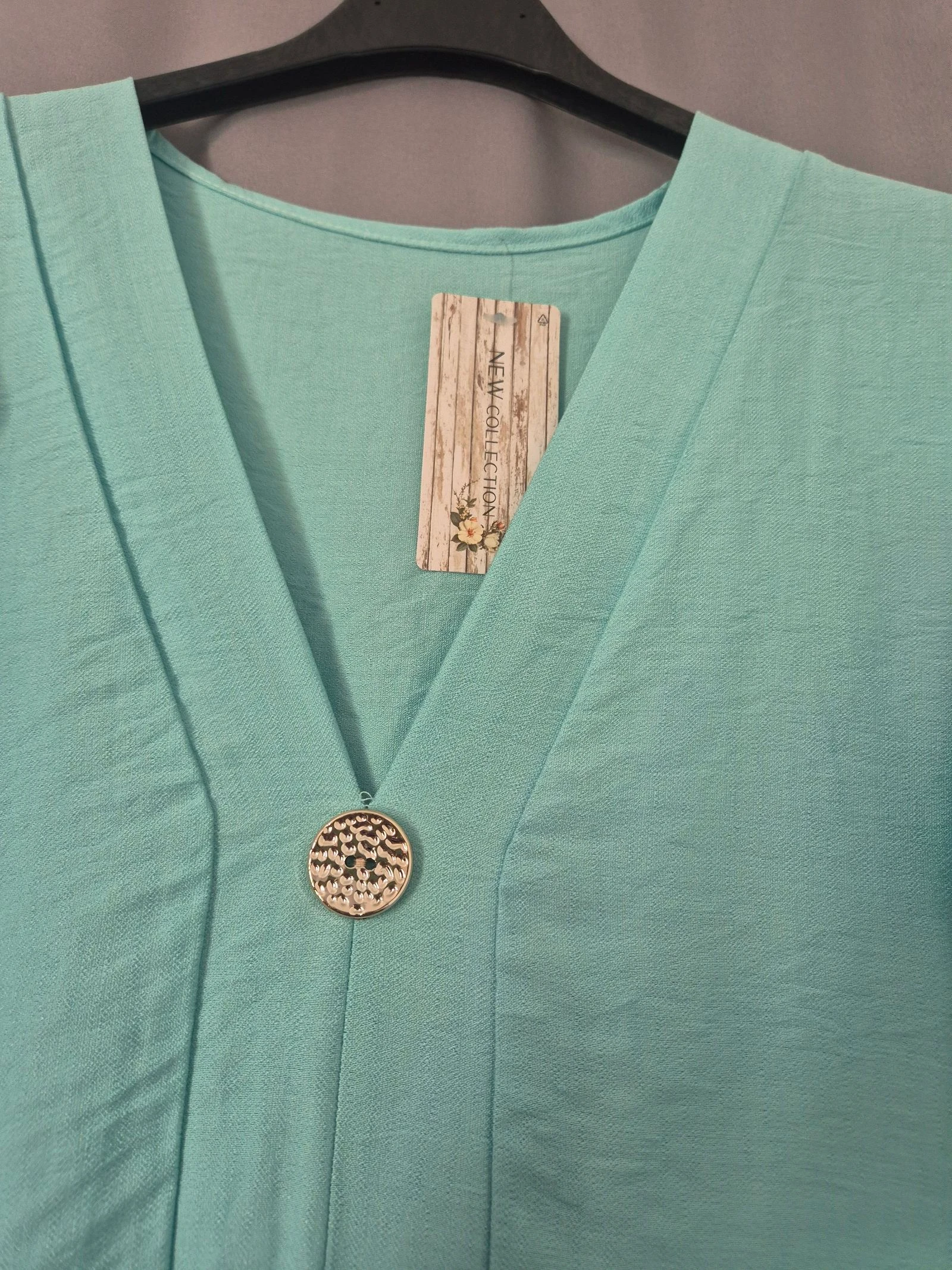 Blusa com babados verde água – photo 2
